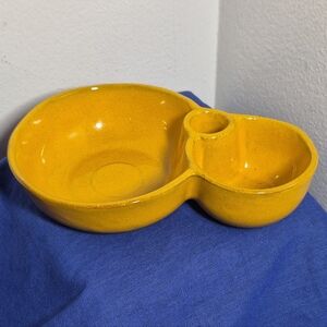 Traditional Spanish Glazed Pottery Olive Dish